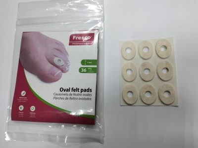 Фото - Пластырь - разгрузка Fresco Oval felt pads - овал, 50% шерсть (36 шт) РУ0