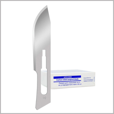 Фото - Лезвие хирургическое для скальпеля Apexmed (стерильное)