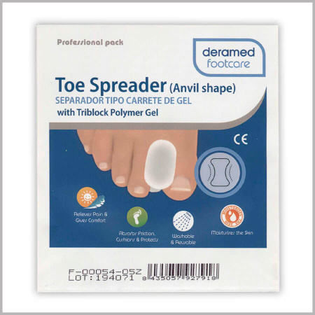 Разделитель пальцев толстый(в виде наковальни) Deramed Toe Spreader (Anvil shape) 4 шт. в упак. (L (F-00054-05Z))