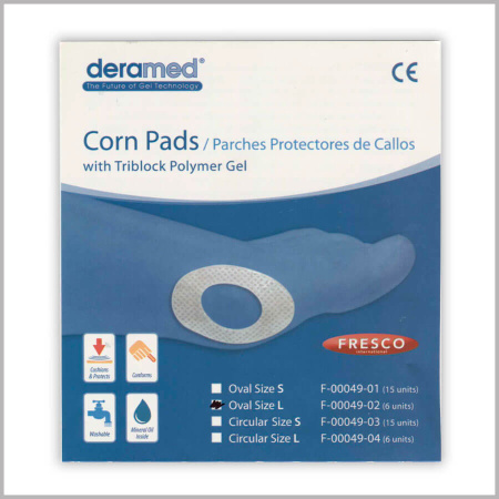 Мозольные подушечки - овальные Fresco Deramed Corn Pads Oval (L, 6 шт. (F-00049-02Z))